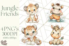 Jungle Friends, Safari Animals, Tropical Clipart Png Product Image 1