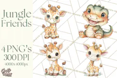 Jungle Friends, Safari Animals, Tropical Clipart Png Product Image 1