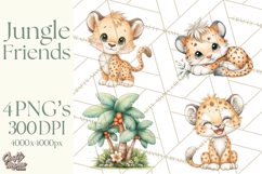 Jungle Friends, Safari Animals, Tropical Clipart Png Product Image 1
