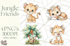 Jungle Friends, Safari Animals, Tropical Clipart Png Product Image 1