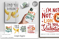 Jungle Giggles Valentine Digital Paper Product Image 1