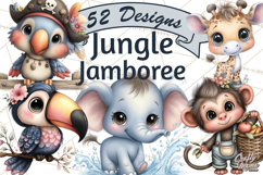 Tropical Jungle Clipart PNG, Wild Animals Nature Elements Product Image 1