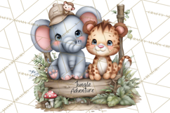 Tropical Jungle Clipart PNG, Wild Animals Nature Elements Product Image 2