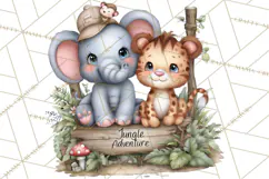 Tropical Jungle Clipart PNG, Wild Animals Nature Elements Product Image 2