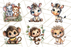 Tropical Jungle Clipart PNG, Wild Animals Nature Elements Product Image 5