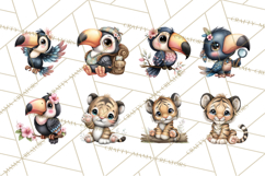 Tropical Jungle Clipart PNG, Wild Animals Nature Elements Product Image 6