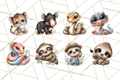 Tropical Jungle Clipart PNG, Wild Animals Nature Elements Product Image 3