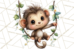 Tropical Jungle Clipart PNG, Wild Animals Nature Elements Product Image 2