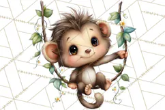Tropical Jungle Clipart PNG, Wild Animals Nature Elements Product Image 2
