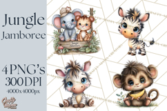 Tropical Jungle Clipart PNG, Wild Animals Nature Elements Product Image 1