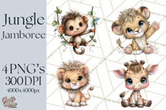 Tropical Jungle Clipart PNG, Wild Animals Nature Elements Product Image 1