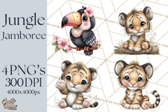 Tropical Jungle Clipart PNG, Wild Animals Nature Elements Product Image 1