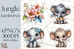 Tropical Jungle Clipart PNG, Wild Animals Nature Elements Product Image 1