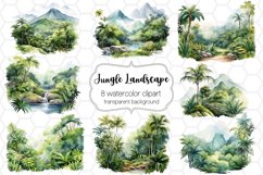 Jungle Landscape Cliparts Watercolor Clipart Set