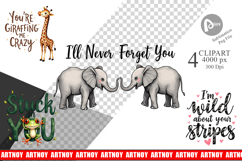 Jungle Sweethearts Valentine Clipart Product Image 1