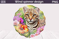 Ocelot Wind Spinner Design | Jungle Floral Art Product Image 1