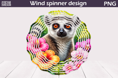 Lemur Wind Spinner Design | Jungle Floral Art Product Image 1