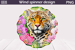 Leopard Wind Spinner Design | Jungle Floral Art Product Image 1