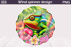 Colorful Chameleon Wind Spinner | Tropical Jungle Art Product Image 1