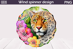 Leopard Wind Spinner Design | Jungle Floral Art Product Image 1