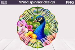 Peacock Wind Spinner Design | Tropical Jungle Art Product Image 1