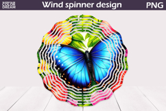 Blue Morpho Butterfly Wind Spinner Design | Tropical Jungle Product Image 1