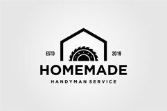 home industry grinding craftsman handyman vintage logo Product Image 1