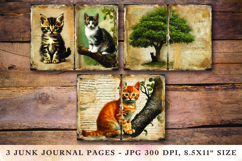 Junk Journal Pages - cat kitten Product Image 1