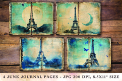 Junk Journal Pages - eiffel tower Product Image 1