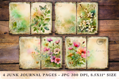 Junk Journal Pages - flowers Product Image 1