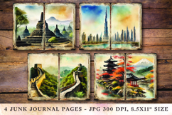 Junk Journal Pages - Asian Landmarks 2 Product Image 1