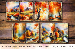Junk Journal Pages - fall scenery Product Image 1