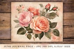 Valentine Junk Journal Pages - roses Product Image 1
