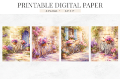 Vintage Bicycle Floral Junk Journal Papers Product Image 2