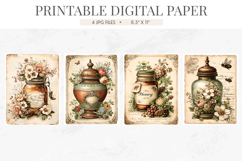 Vintage Apothecary Jar Junk Journal Papers Product Image 2