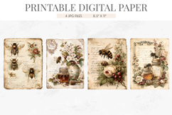 Vintage Bee Honey Junk Journal Paper Pack Product Image 2