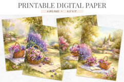 Garden Picnic Basket Junk Journal Papers Product Image 1