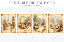 Vintage Travel Digital Paper Pack Product Image 2