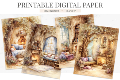 Cozy Cottage Vintage Digital Paper Product Image 1