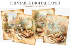Vintage Travel Digital Paper Pack Product Image 1