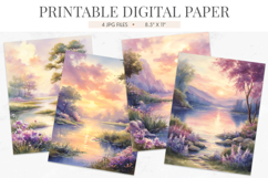 Pastel River Sunset Junk Journal Papers Product Image 1