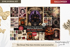 Haunted House Halloween Junk Journal envelope pocket Product Image 2