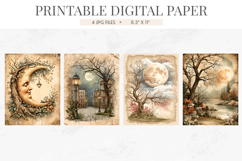 Moon Mystical Junk Journal Digital Paper Product Image 2