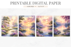 Pastel River Sunset Junk Journal Papers Product Image 2