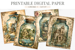 Vintage Bottle House Junk Journal Papers Product Image 1