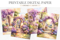 Floral Stone Archway Junk Journal Papers Product Image 1