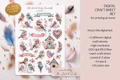 Bohemian Birds Craft Sheets - 3 Printable JPEG Files Product Image 2