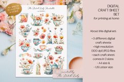 Botanical Tea Craft Sheets - 3 Printable JPEG Files Product Image 2
