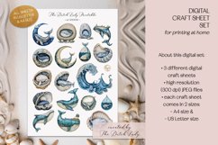 Whimsical Whales Craft Sheets - 3 Printable JPEG Files Product Image 2