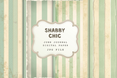 Shabby Chic Digital Paper Striped Junk Journal Product Image 1
